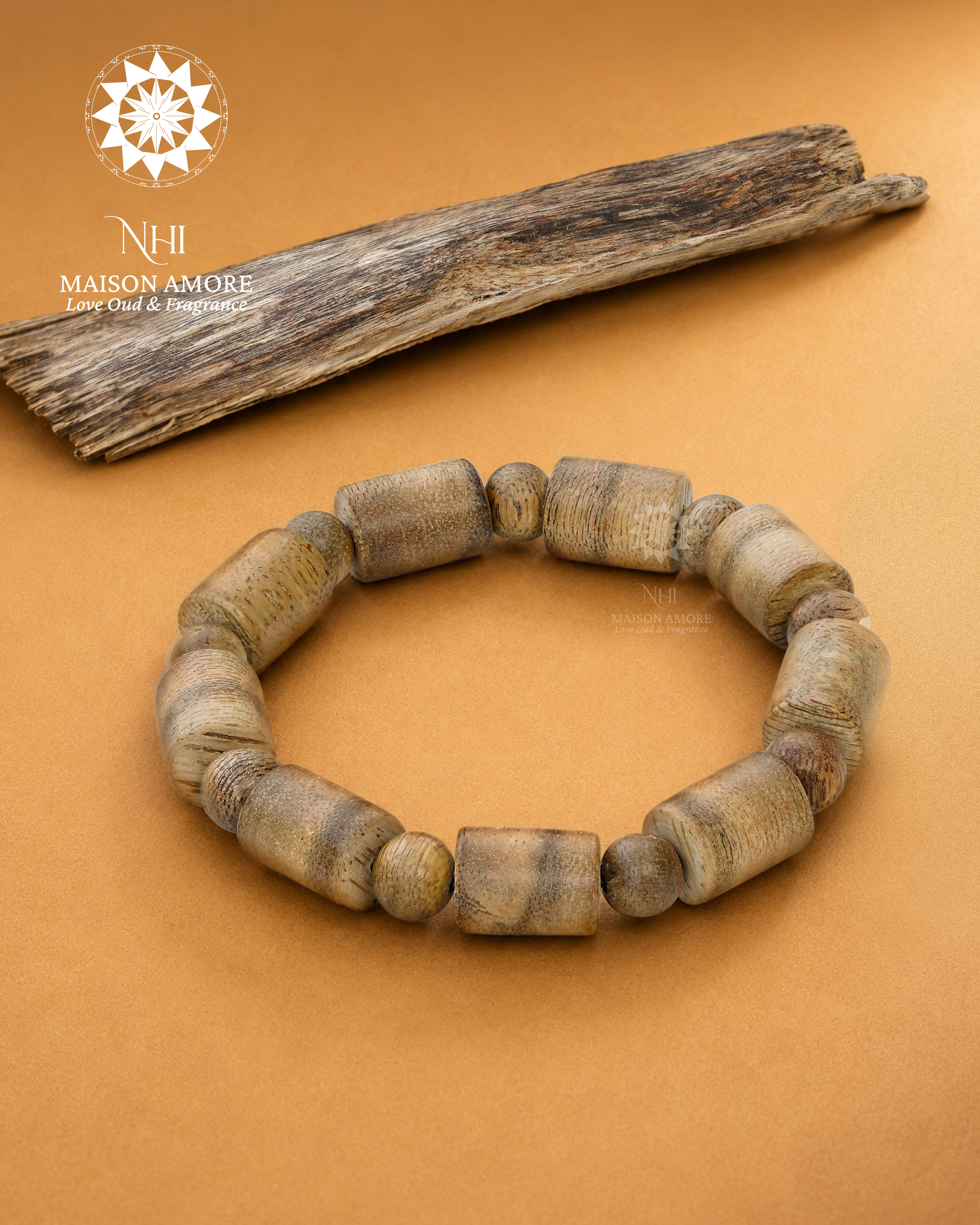 Vietnamese Natural Agarwood Bracelet – Prosperity “Bamboo Joint” Design